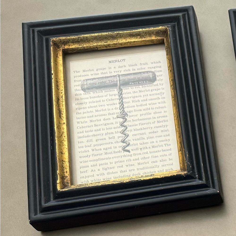 Two’s Company Vintage Corkscrew 5x7 Print, Merlot Theme Bar Decor